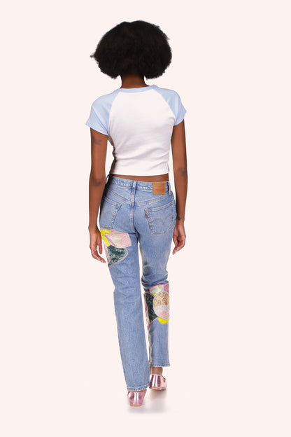 Micro Ribbed Raglan Baby Tee | Anna Sui