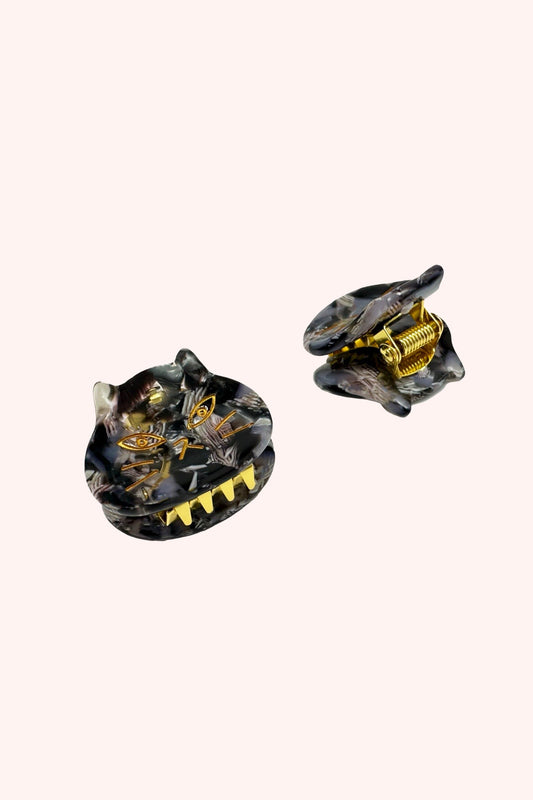 The Cat's Meow Cat Jaw Clip Pair Black Multi | Anna Sui