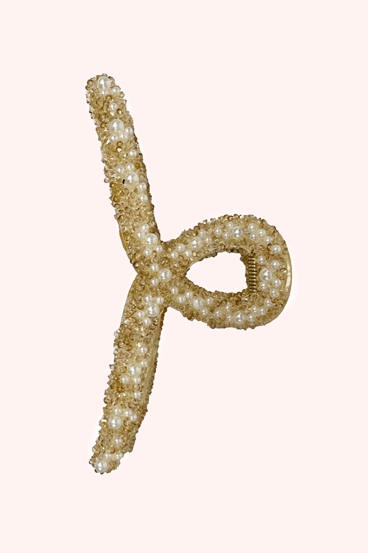 Large Pearl Encrusted French Jaw Clip Ivory | Anna Sui