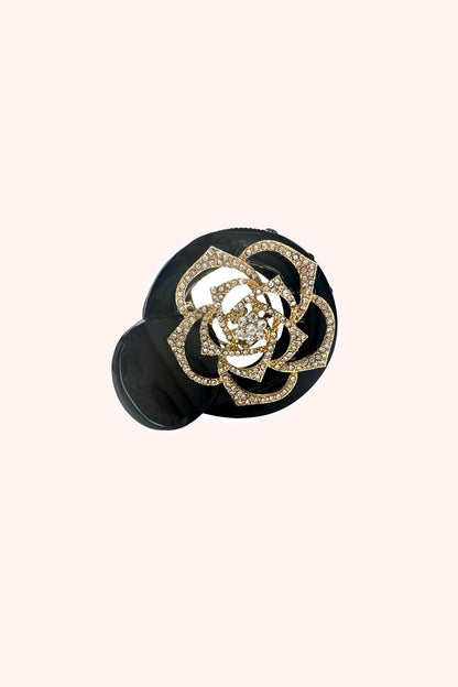 Gemstone Rose Claw Clip - Black | Anna Sui