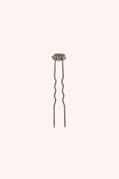 Gemstone Flower Hair Pin - Silver | Anna Sui