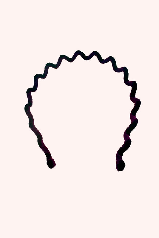 Wavy Velvet Headband Burgundy | Anna Sui