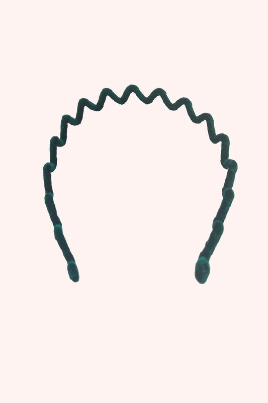 Wavy Velvet Headband Emerald | Anna Sui