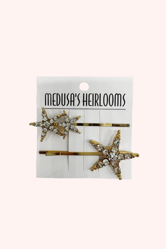 Oh My Stars Hair Pins Gold | Anna Sui