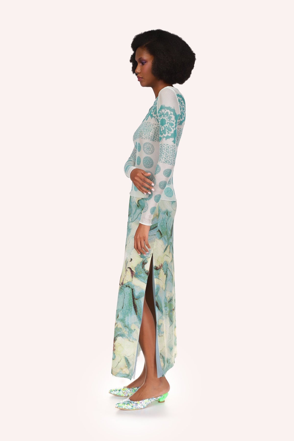 Cosmos Mesh Skirt | Anna Sui