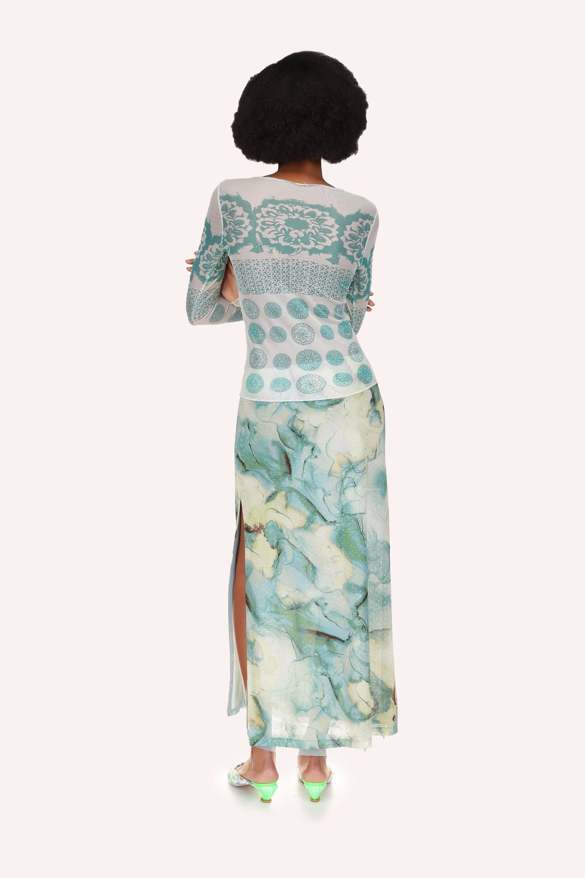 Cosmos Mesh Skirt | Anna Sui