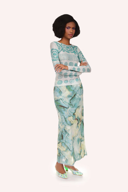 Cosmos Mesh Skirt | Anna Sui
