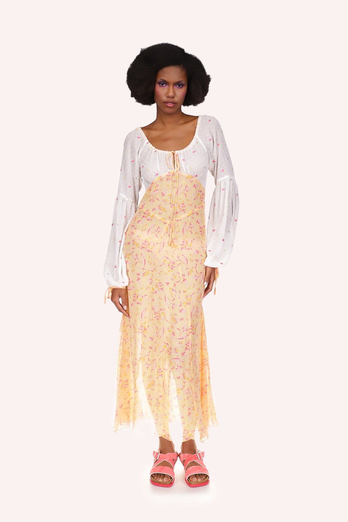 Floral Swiss Dot & Arcadia Blossom Princess Dress | Anna Sui