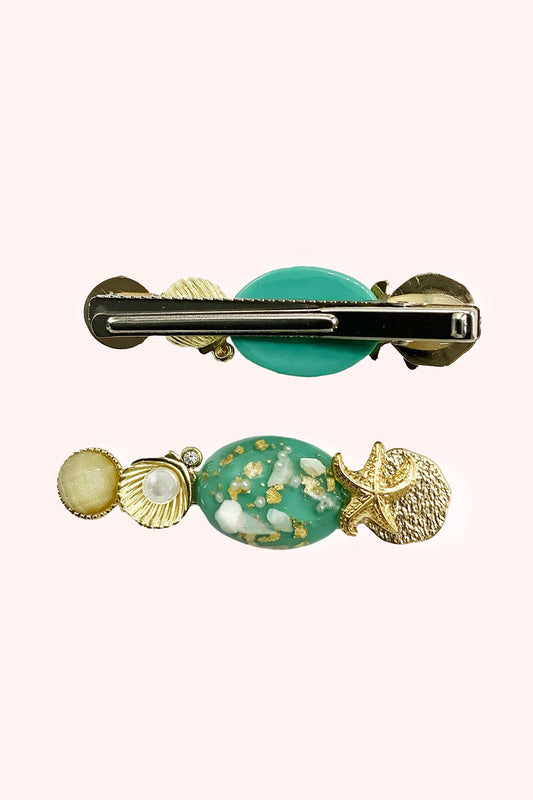 Mermaid Shell Clamp Clip - Aqua | Anna Sui