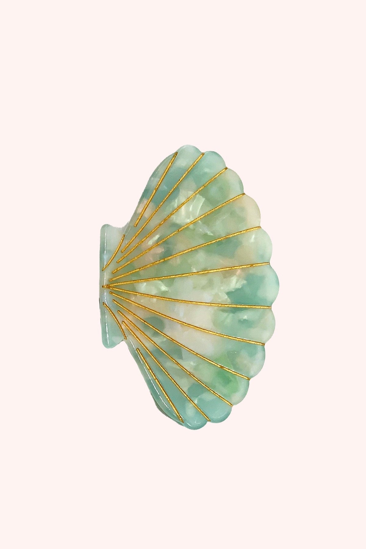 Large Light Aqua Sea Shell Clamp Clip | Anna Sui