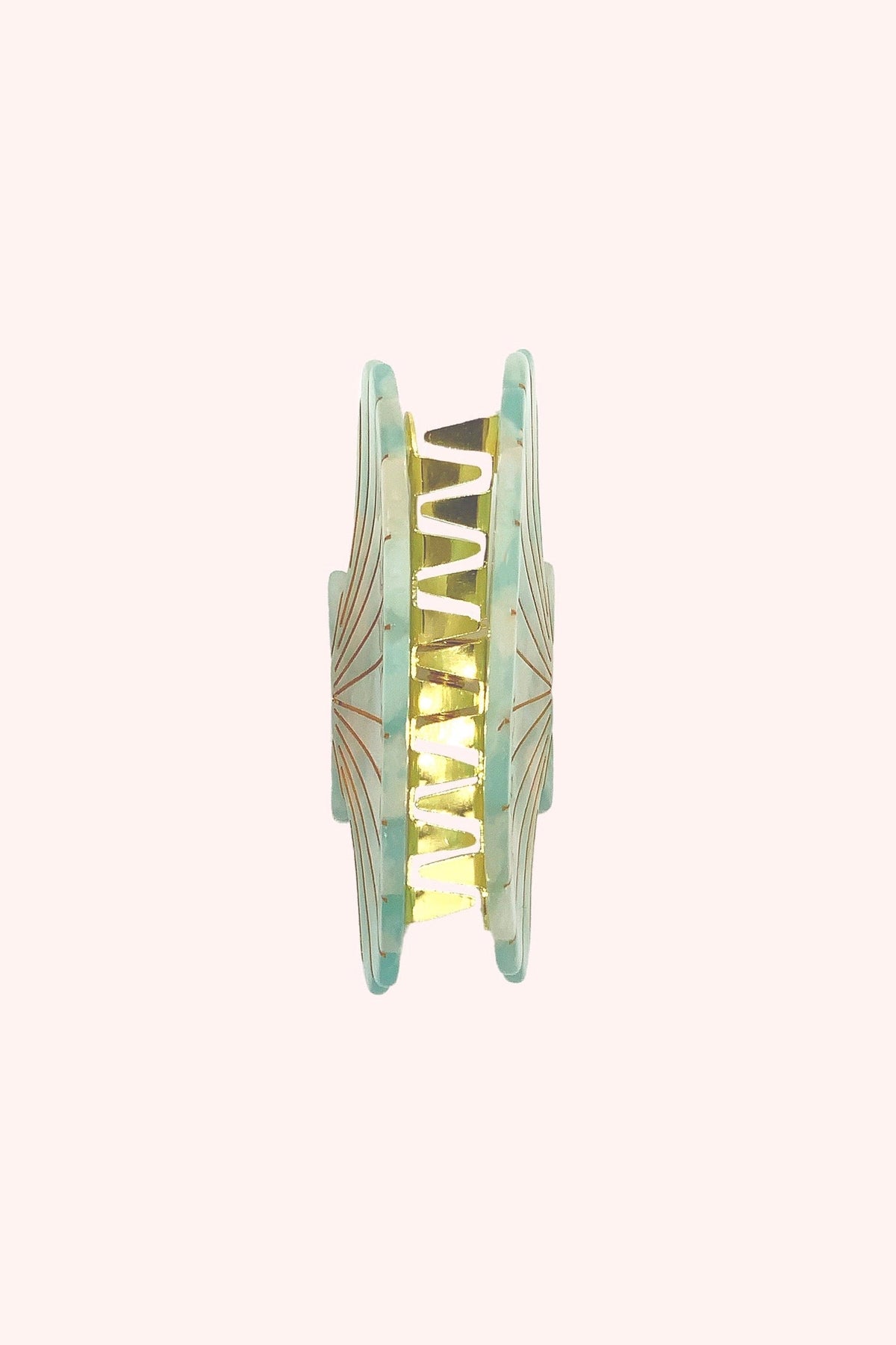 Large Light Aqua Sea Shell Clamp Clip | Anna Sui