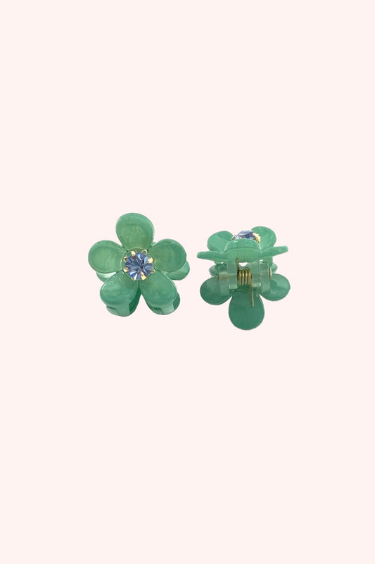 Mini Daisy Claw Clip Pair Teal | Anna Sui