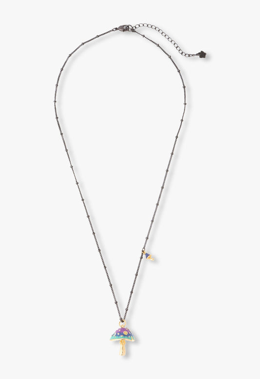 Fairytale Mushroom Necklace - Gunmetal | Anna Sui