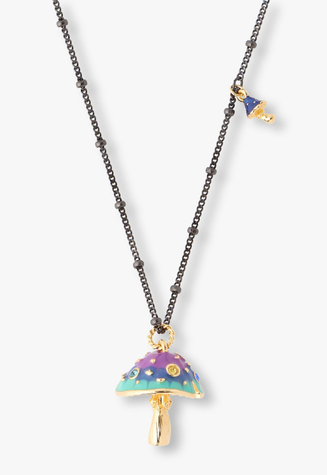 Fairytale Mushroom Necklace - Gunmetal | Anna Sui