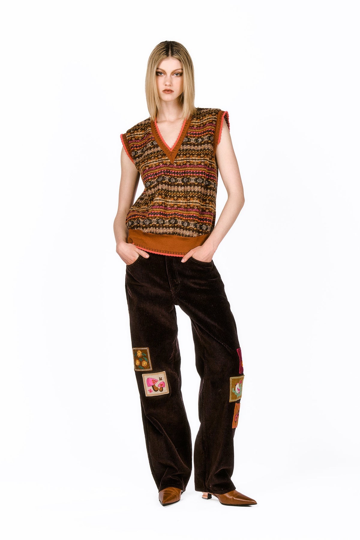 Fair Isle Fleece Vest | Anna Sui