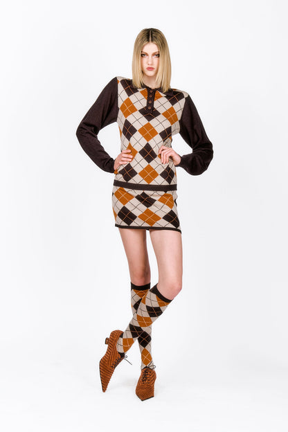 Argyle Knitwear Skirt | Anna Sui