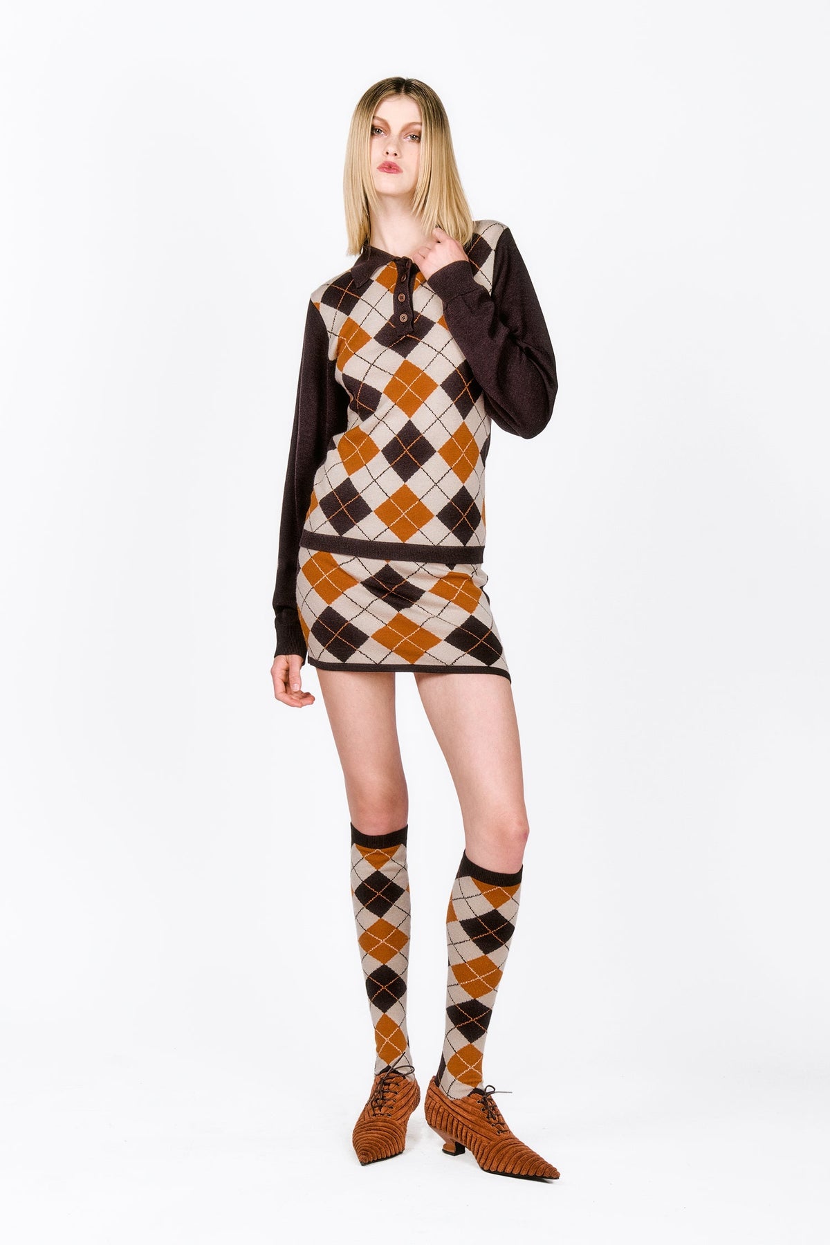 Argyle Knitwear Skirt | Anna Sui