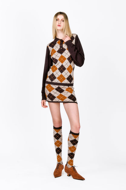 Argyle Knitwear Skirt | Anna Sui