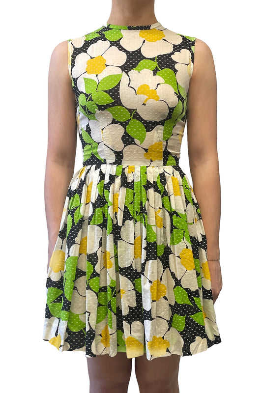 Vintage Sixties Vicky Vaughn Dotted Floral Dress | Anna Sui