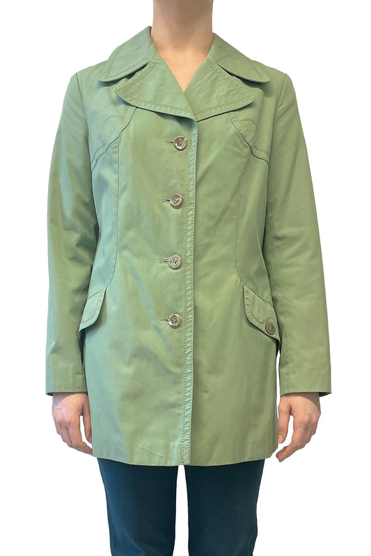 Vintage Sixties C&A Green Button Up Trench Coat | Anna Sui