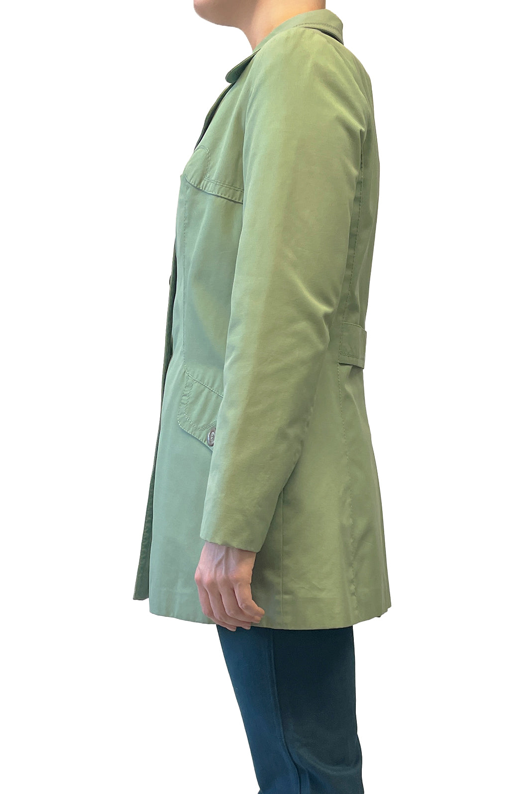 Vintage Sixties C&A Green Button Up Trench Coat | Anna Sui
