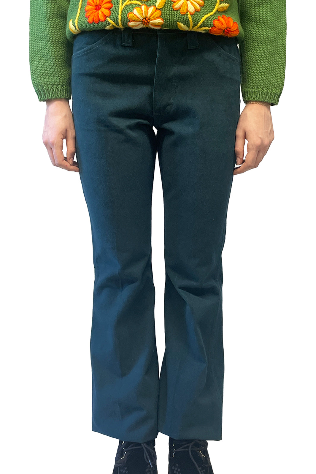 Vintage Seventies Lee Teal Flare Pants | Anna Sui