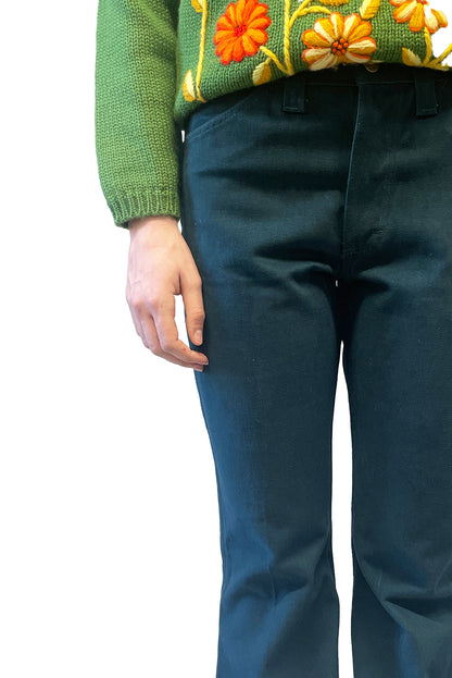 Vintage Seventies Lee Teal Flare Pants | Anna Sui